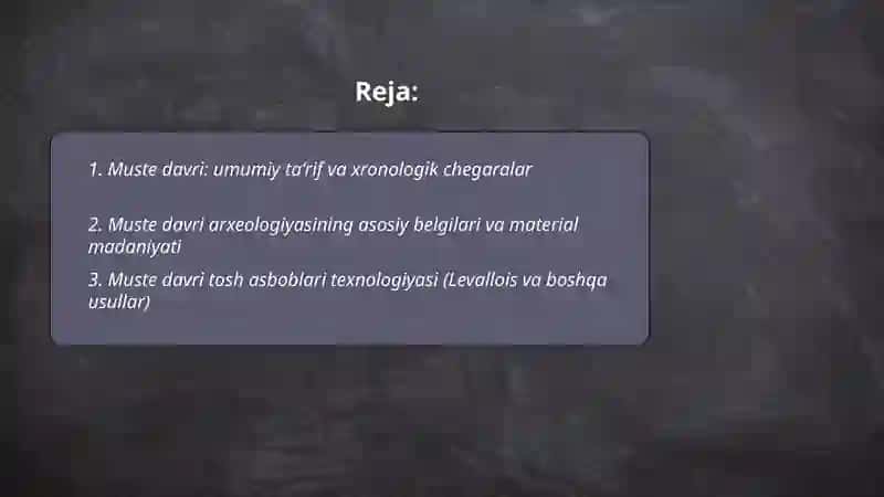 Muste davri arxeologiyasi 2