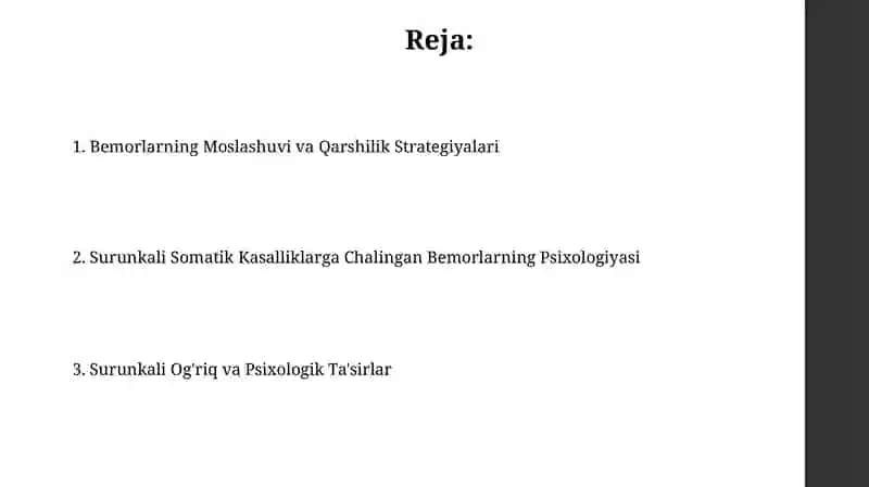 Surunkali somatik kasalliklar bilan og‘rigan bemorlar psixologiyasi 2