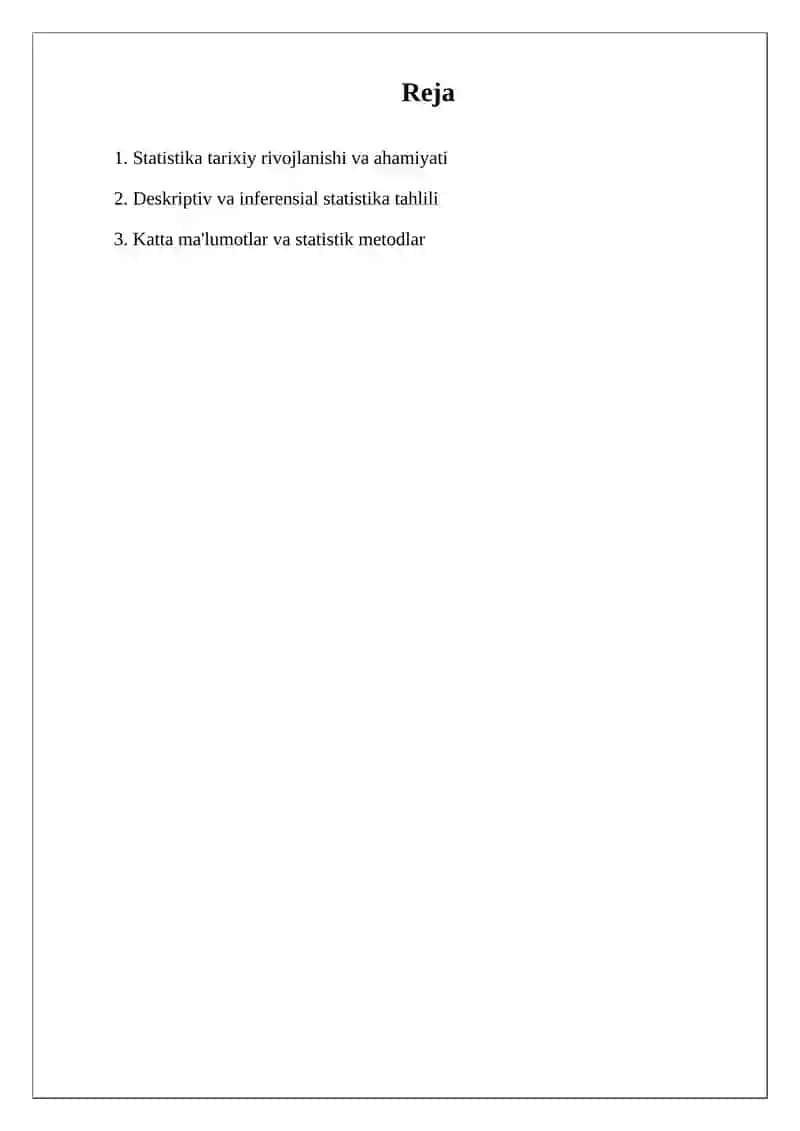 Statistika To'grisida Umumiy Tushuncha 2