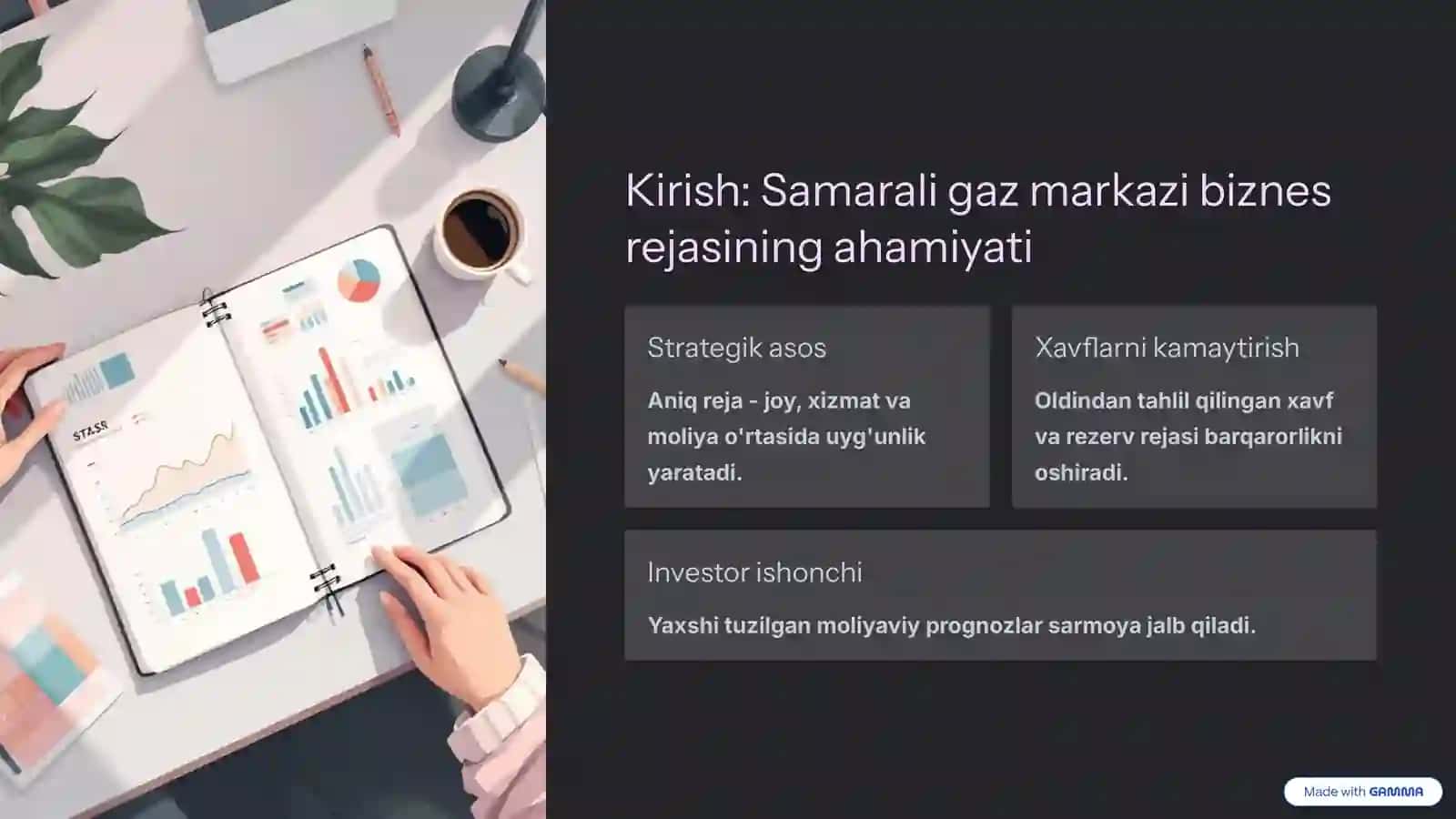 biznes reja yaratishda eng sifatli gaz markazi qandey aniqlanadi? 2