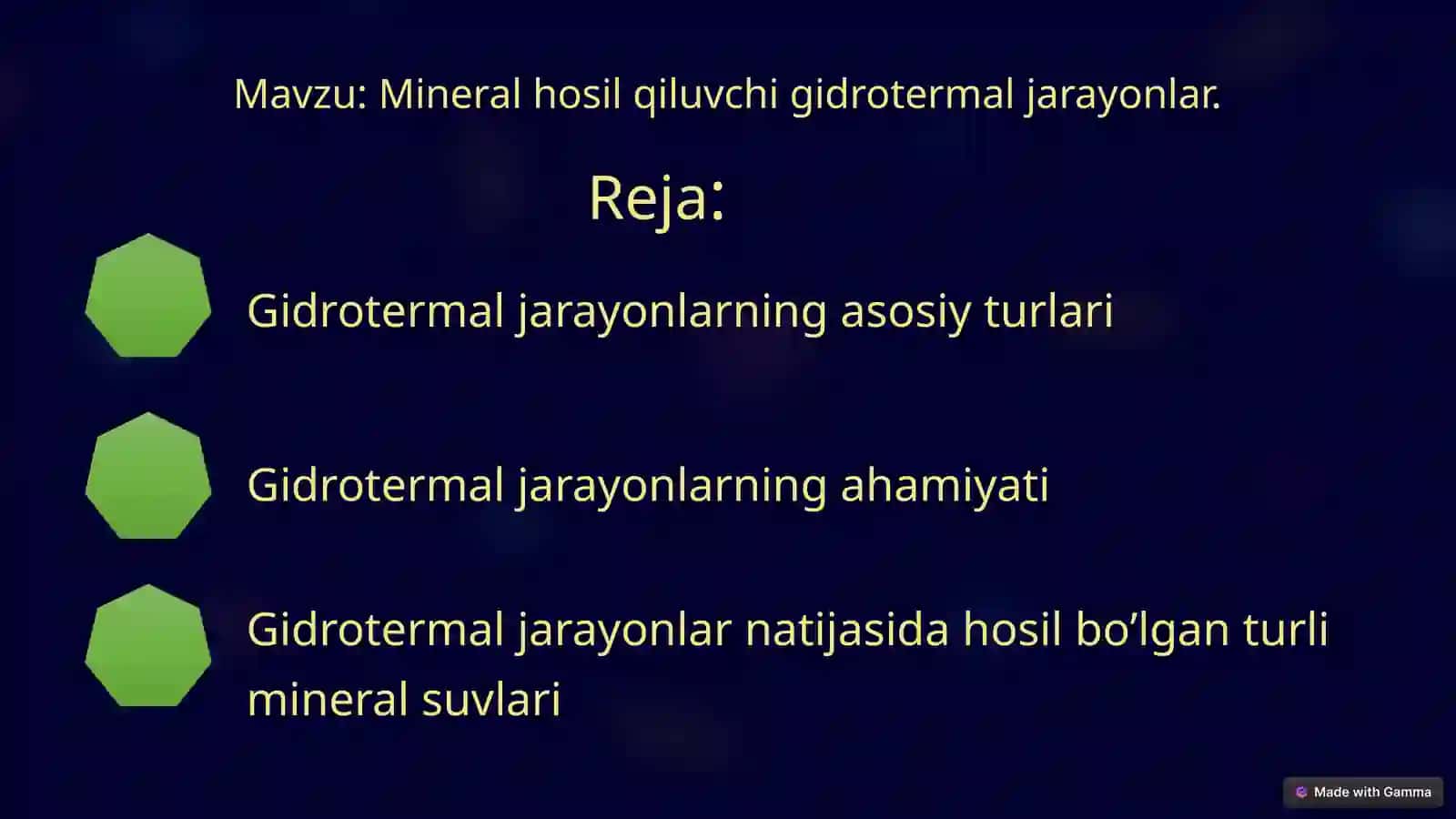 Mineral hosil qiluvchi gidrotermal jarayonlar 2