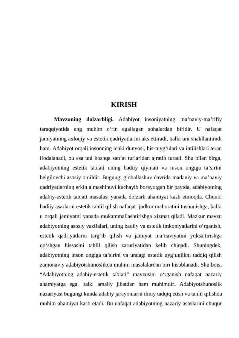 ADABIYOTNING ADABIY ESTETIK TABIATI 2