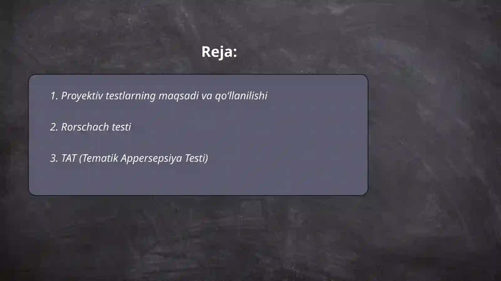 Shaxsni oʻrganuvchi proyektiv metodlar 2