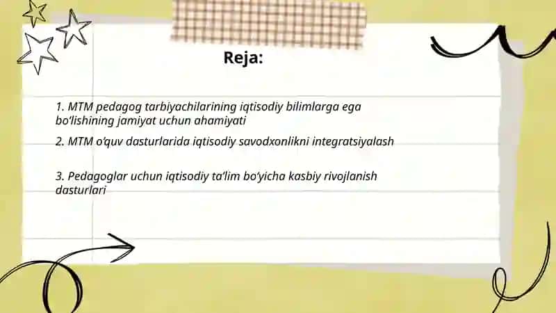 MTM pedagog tarbiyachilarining iqtisodiy bilimlarni egallash zaruriyati 2