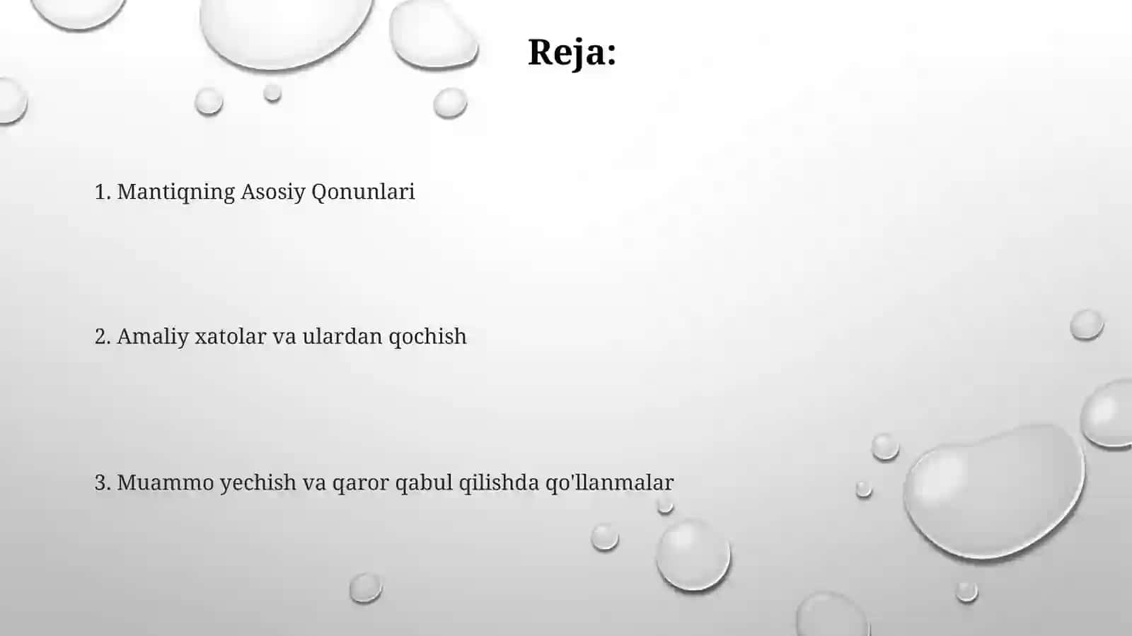 Mantiqiy qonunlar, tòğri fikr yuritish qonunlari va ularning amaliy tadbiqlari 2