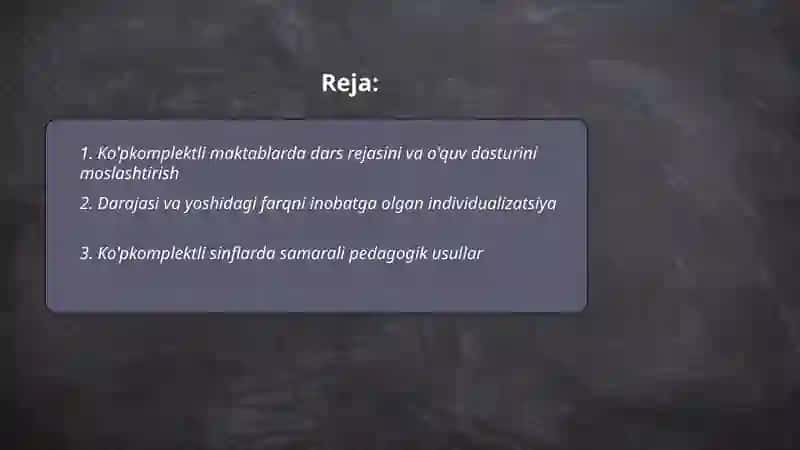 Oz kopmlektli maktablarda o’qitish xususiyatlari 2