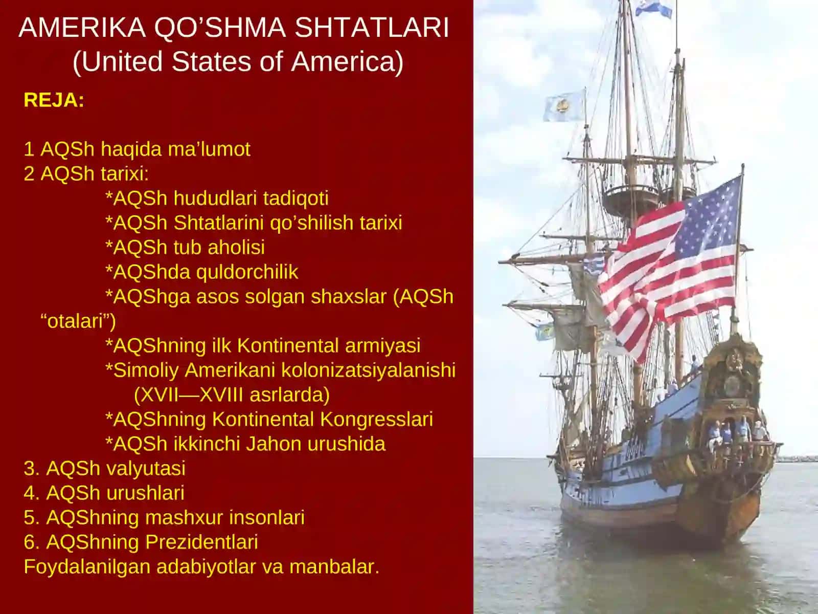 AMERIKA QO’SHMA SHTATLARI 2