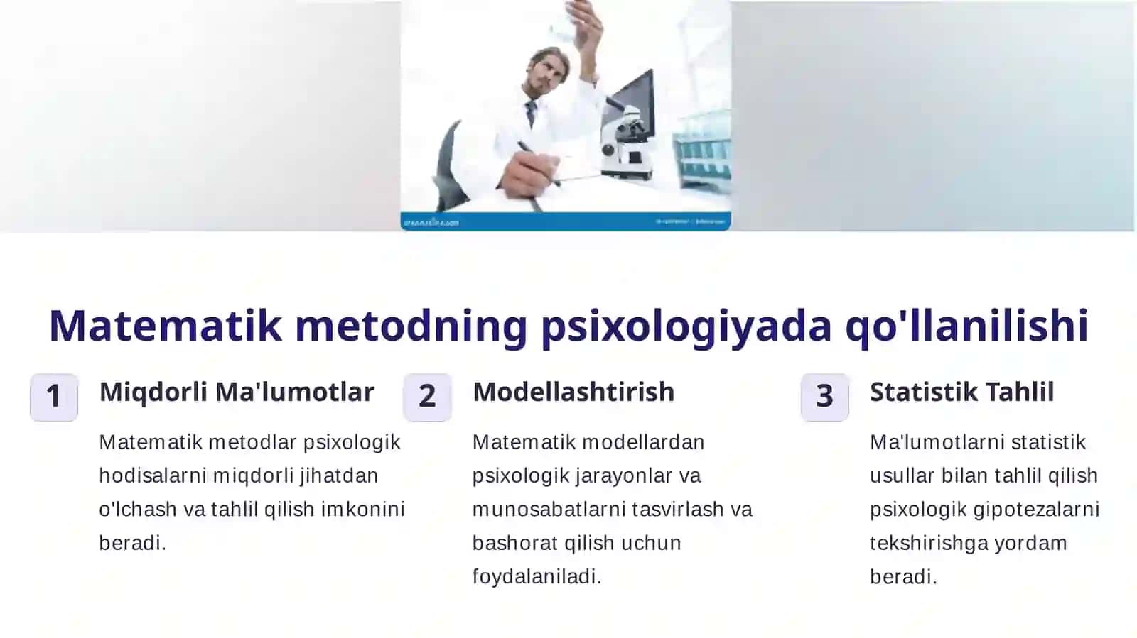 Psixologiyada matematik metodni qo'llash bo'yicha O.V.Mitina tomonidan chop etilgan maqolalarining psixologik tahlili 2