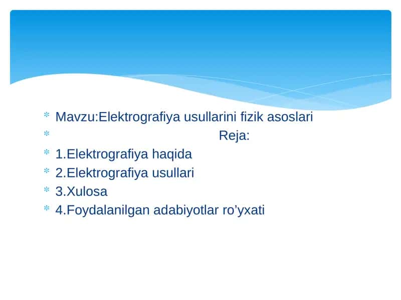 Elektrografiya usullarini fizik asoslari 2