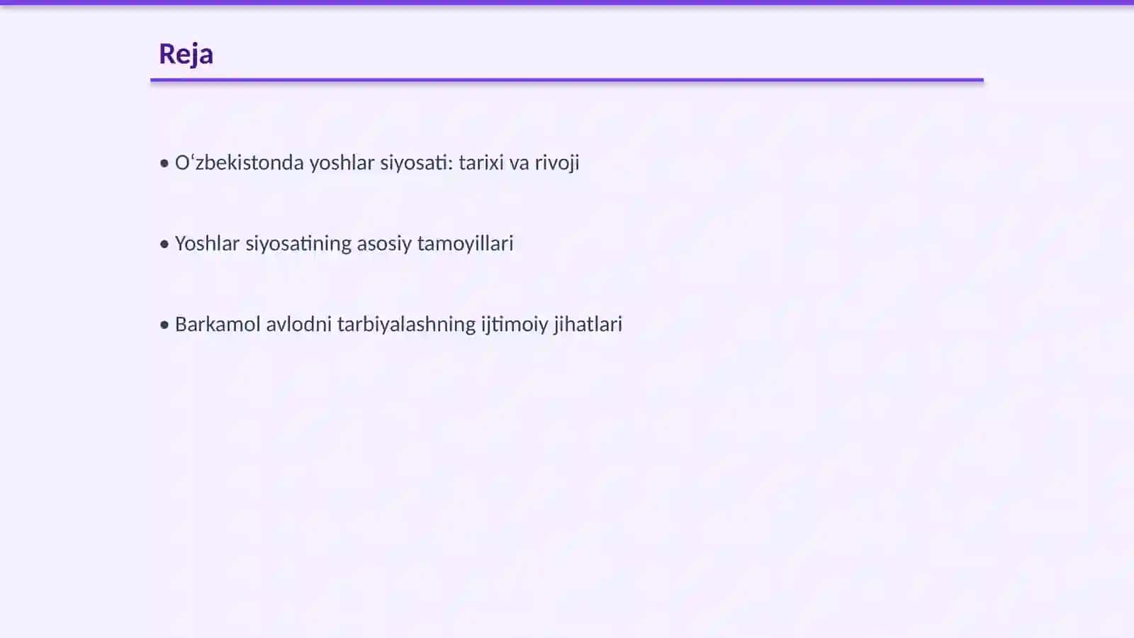 Oʻzbekistonda yoshlar siyosati va uning ahamiyati.Barkamol avlodni tarbiyalashning asosiy yoʻnalishlari 2