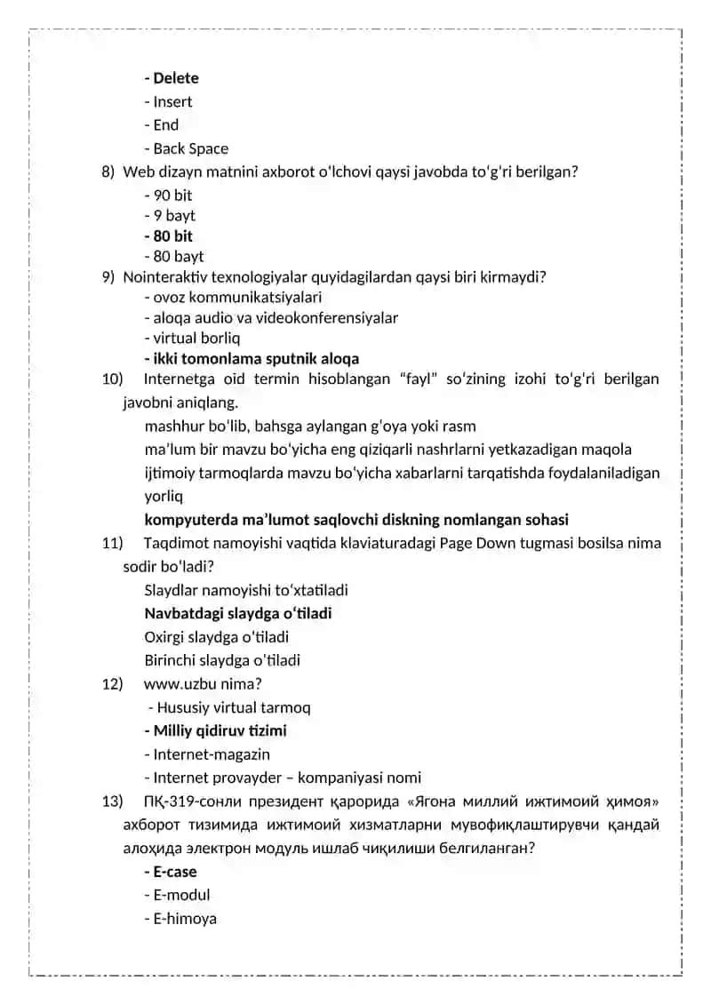 ARGOS JAVOBLARI AXBOROT KOMMUNIKATSIDAN 2
