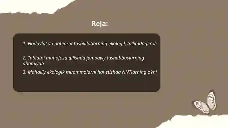 Ekologiya va Tabiatni Muhofaza Qilishda Nodavlat va Notijorat Tashkilotlarining Oʻrni Hamda Ahamiyati 2