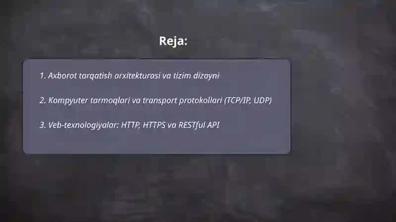 Axborotlarni tarqatish jarayonida texnik va dasturlash vositalari 2