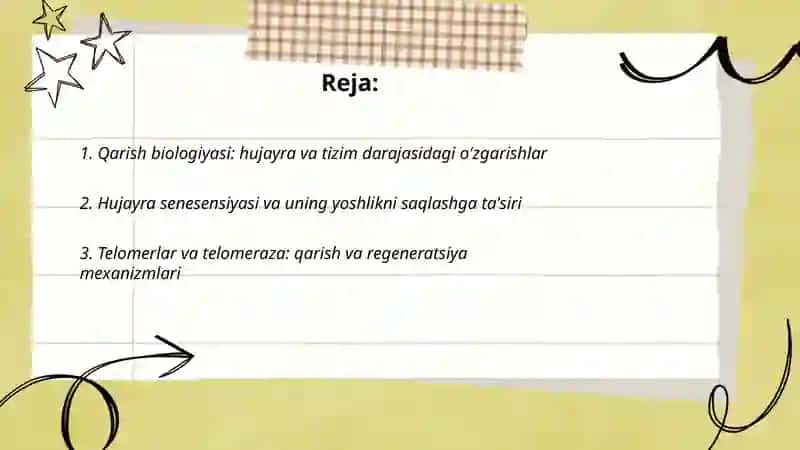 Gerontologiya va Regeneratsiya. Yoshlik siri. 2