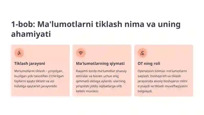 Ma'lumotlarni Tiklash uchun Mo'ljallangan Operatsion Tizimlar Parametrlari 2