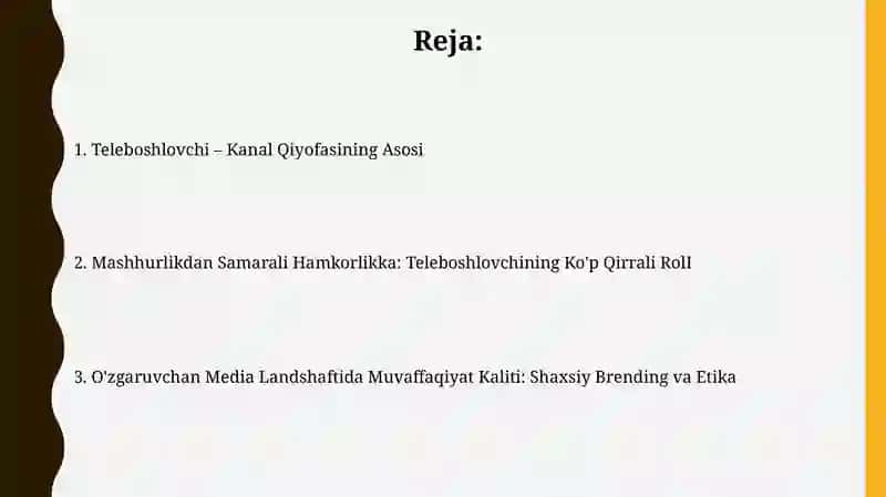 Teleboshlovchi - Kanal Qiyofasining Asosi 2