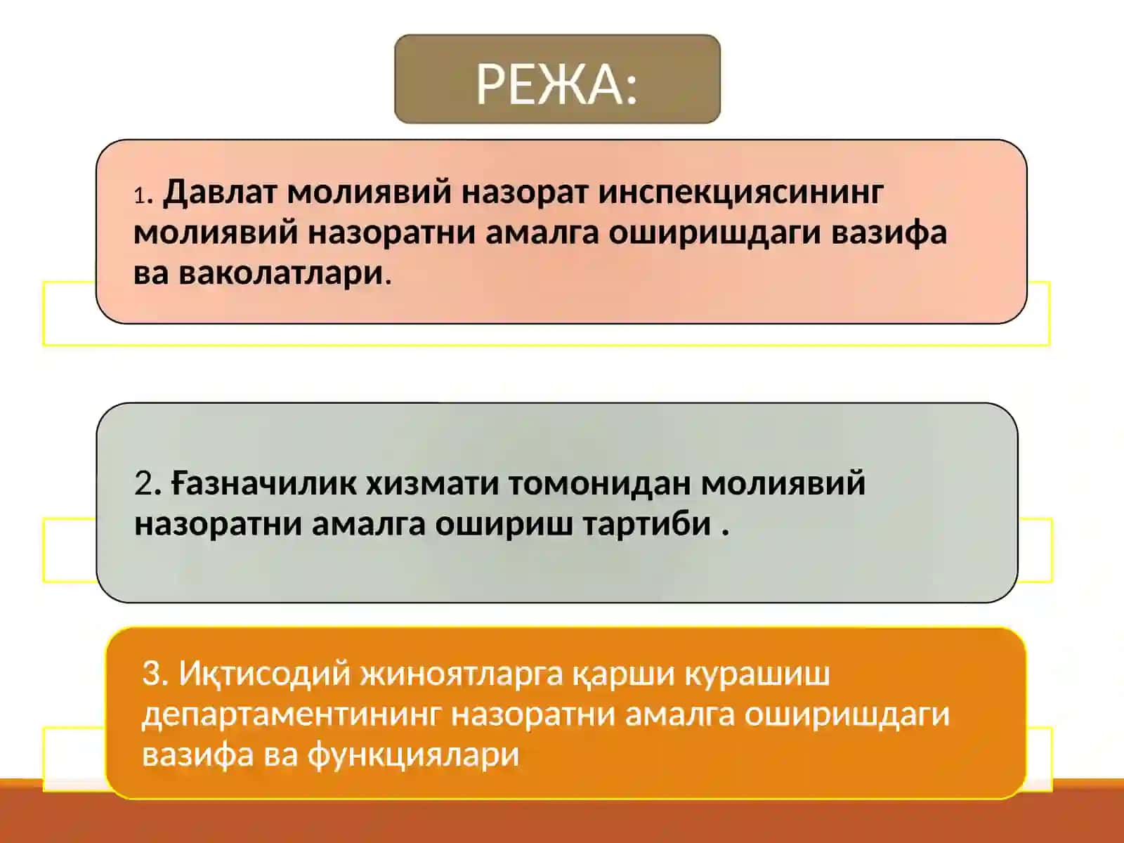 Махсус назорат органлари томонидан молиявий назоратни амалга оширилиши 2