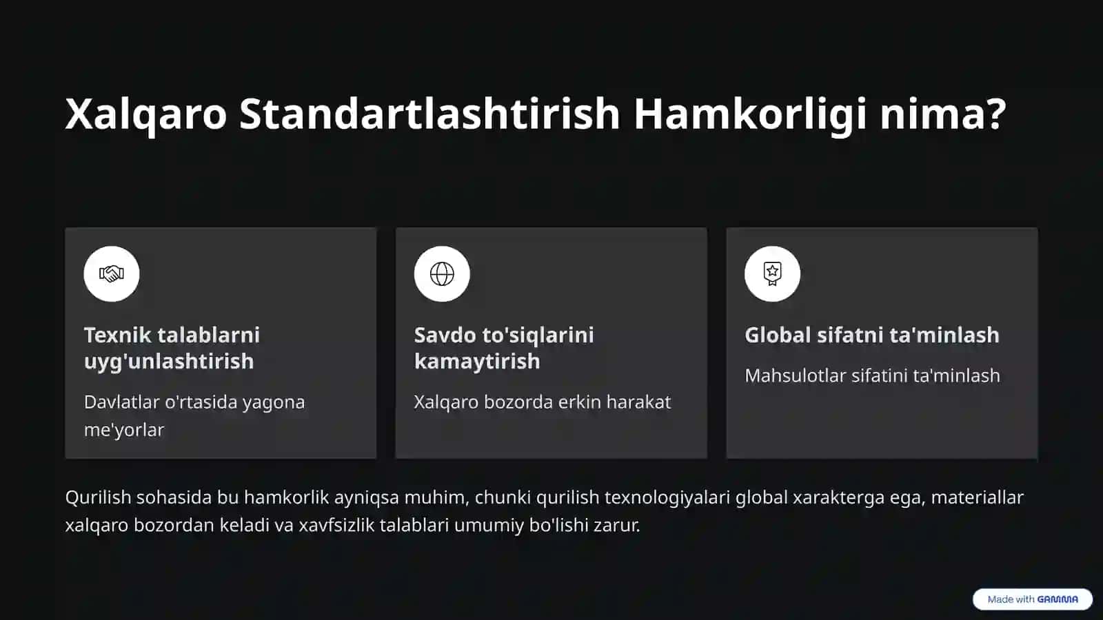 Qurilish Sohasidagi Standartlashtirish bo'yicha Xalqaro va Davlatlararo Hamkorlik 2