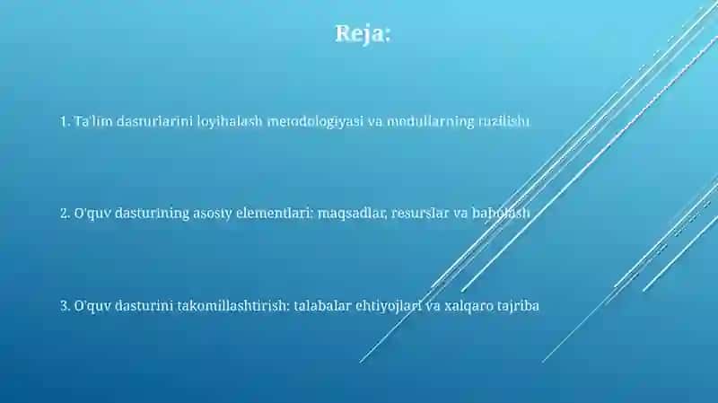Ta'lim dasturlarini loyihalash metodikasi 2