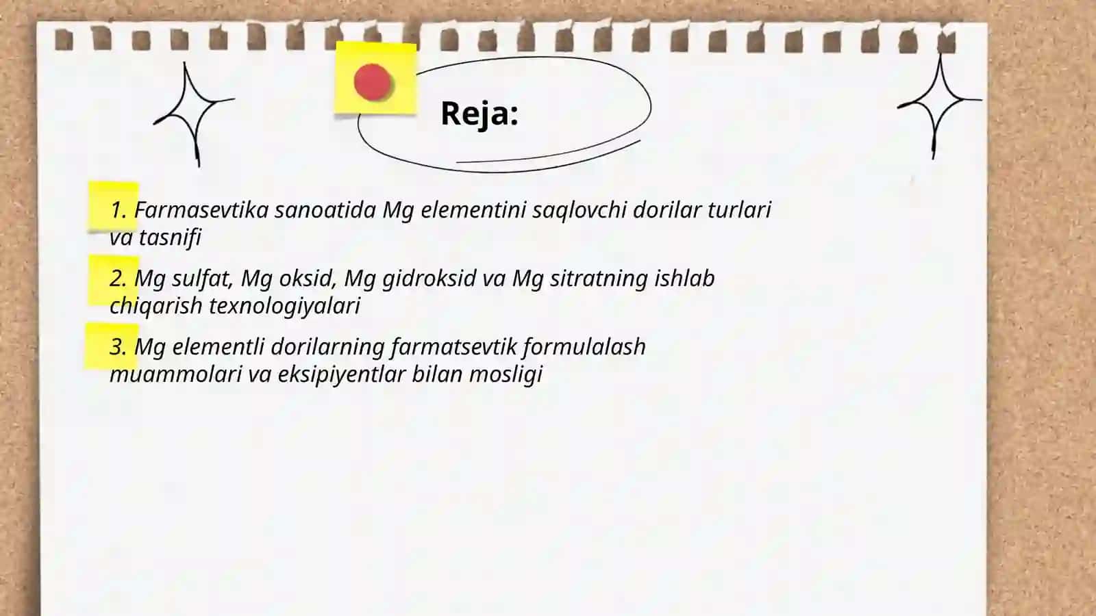 Farmasevtika sanoatida Mg elementini saqlovchi dori vositalari 2