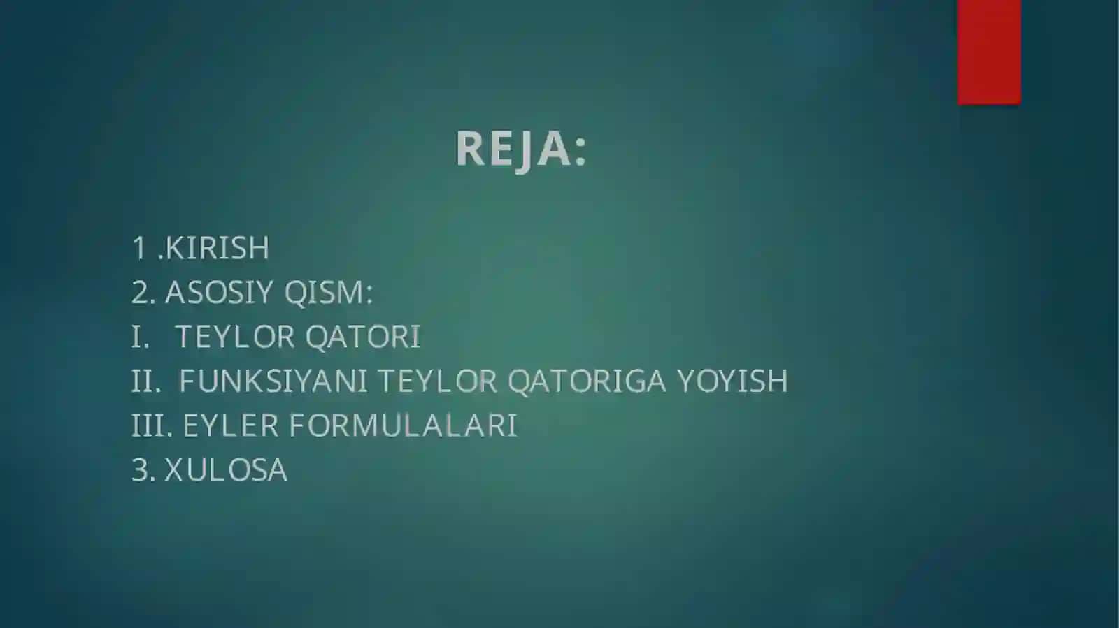 Funksiyalarni daraja liqatorga yo'yish 2