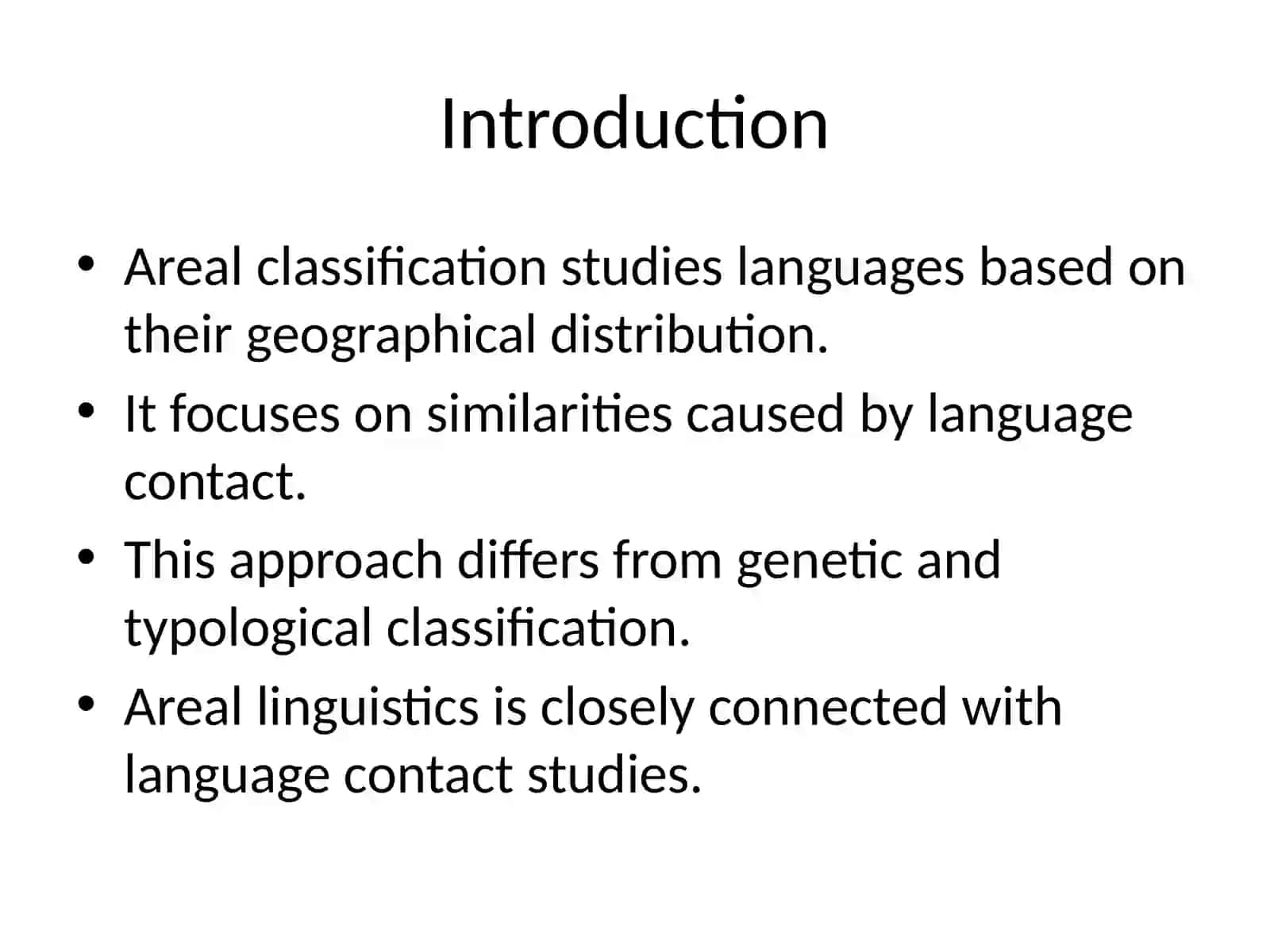 Areal Classification of Languages 2