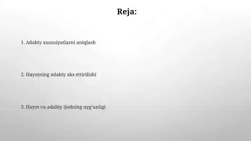Adabiyotning umumiy xususiyatlar 2