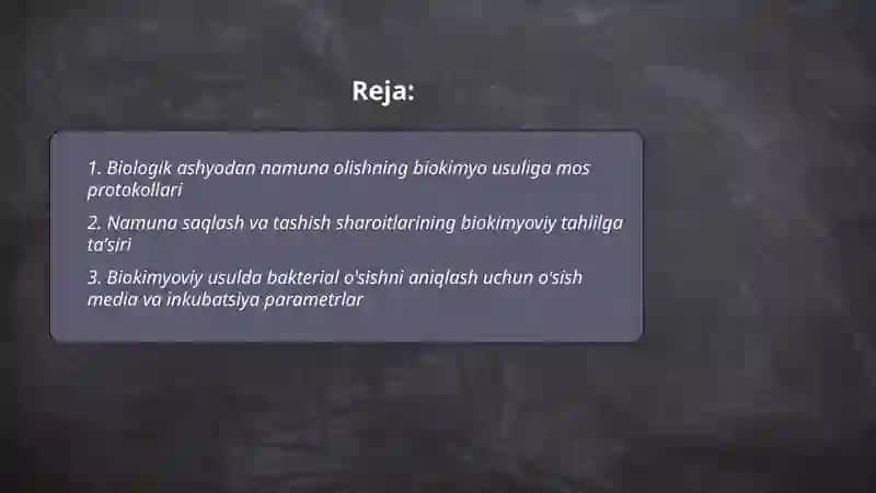 Biologik ashyoni bakterial kontaminatsiyasini biokimyo usulda aniqlash 2