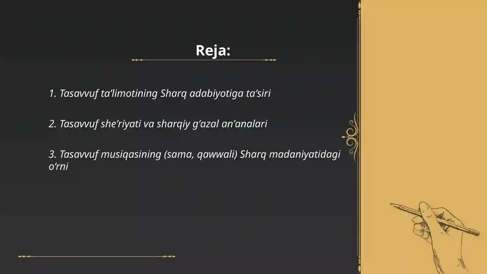 Tasavvuf taʼlimoti Sharq adabiyotiga taʼsiri 2