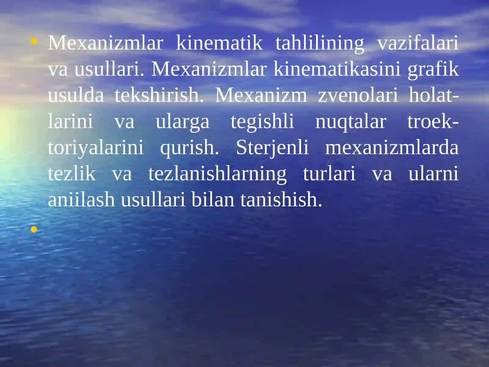 MEXANIZMLARNING KINEMATIK ANALIZI VA KINEMATIK ANALIZ USULLARI 2