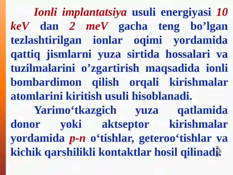 Ionli implantatsiya 2
