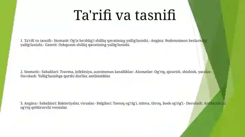 Stomatit. Angina. Gastrit 2