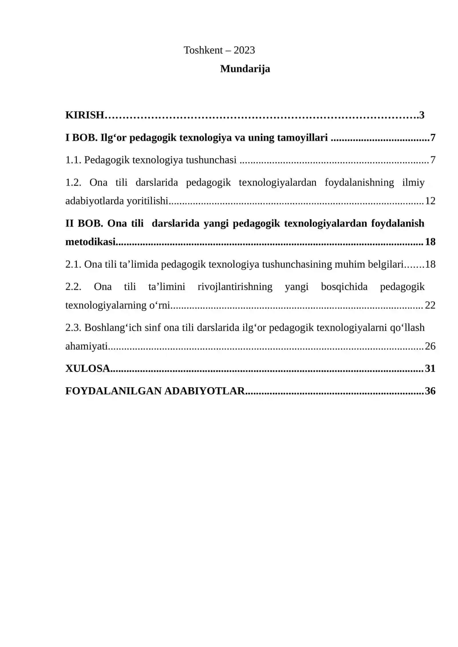Ilg‘or pedagogik texnologiyalarning turlari va mazmuni (ona tili darslari misolida) 2