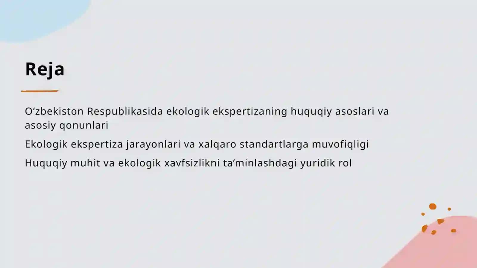 Özbekiston Respublikasida ekologik ekspertiza otkazishning huquqiy asoslari 2