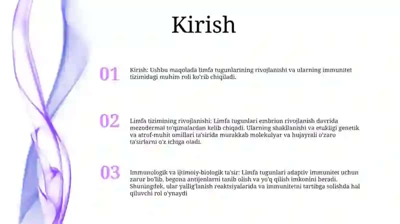 Limfa Tomirlari Rivojlanishi Va Ijtimoiy Biologik TaʼSiri 2