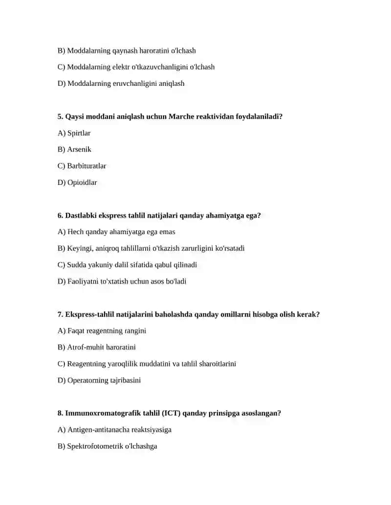 Sud kimyosi ekspertiza laboratoriyalarda qòllaniladigan dastlabki ekspress tahlil usullari 2