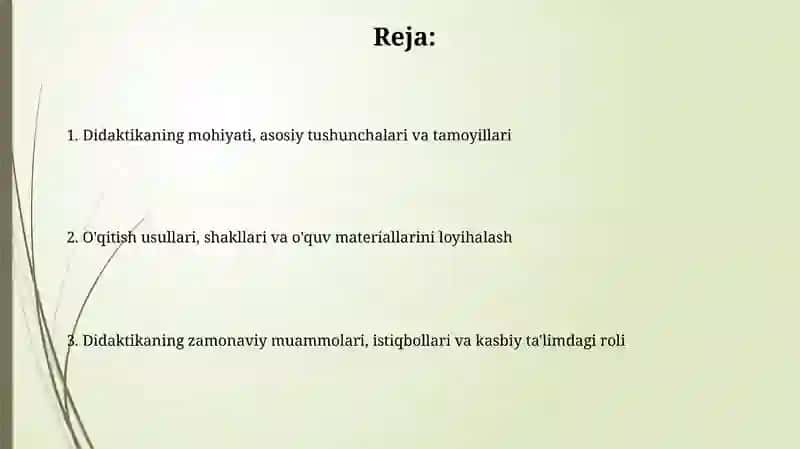 Didaktika pedagagik ta'lim nazariyayi sifatida 2