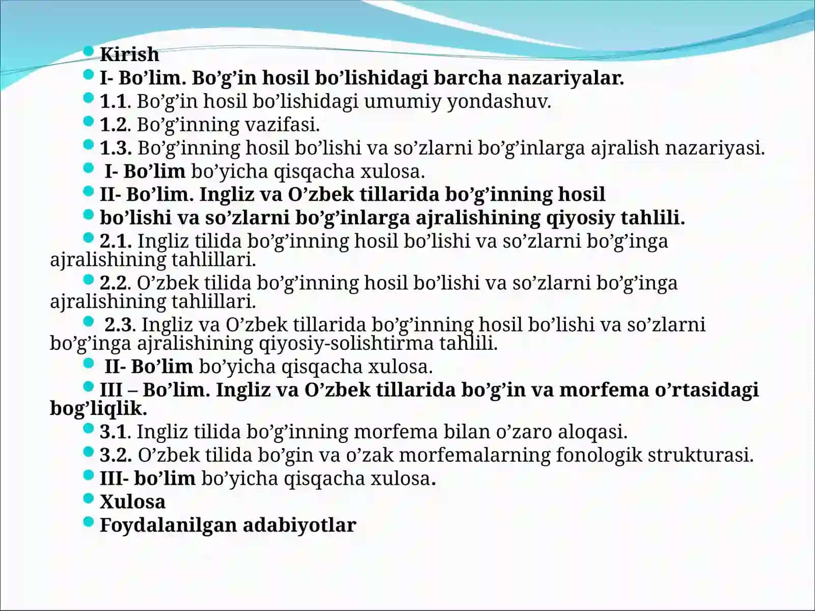 Ingliz va o`zbek tillarida so`zlarni bo`g`inga bo`linish qoidalari va bo`g`in hosil bo`lishi muammolari 2