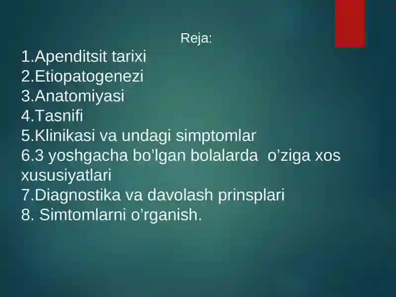 3 yoshgacha bo’lgan bolalarda O`tkir appenditsit 2