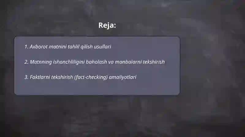 Axborot matnlar bilan ishlash va media madaniyati 2