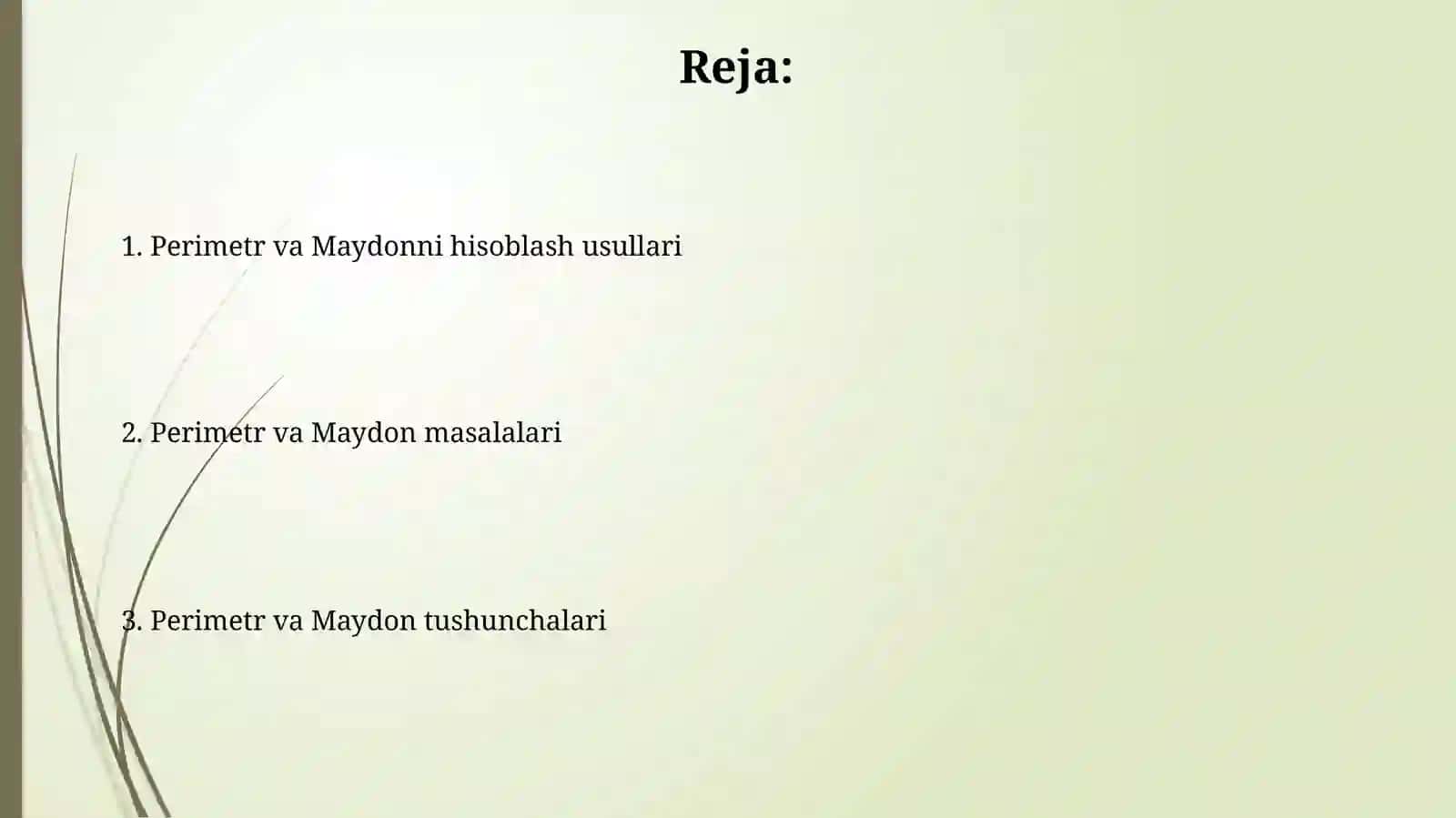 Boshlangʻich sinfda perimetr va yuza tushunchalari 2