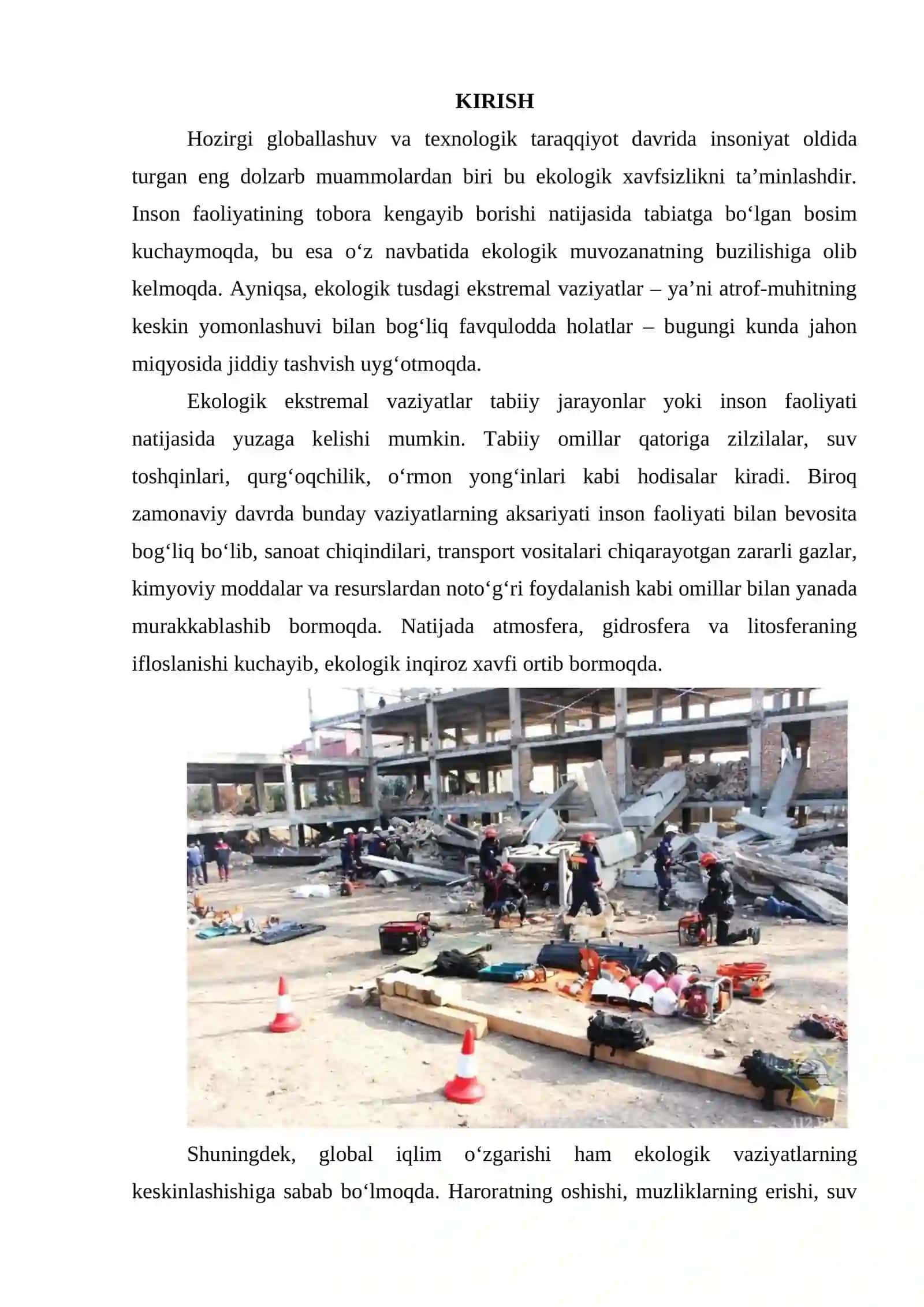 Ekologik tusdagi ekstremal vaziyatlar 2