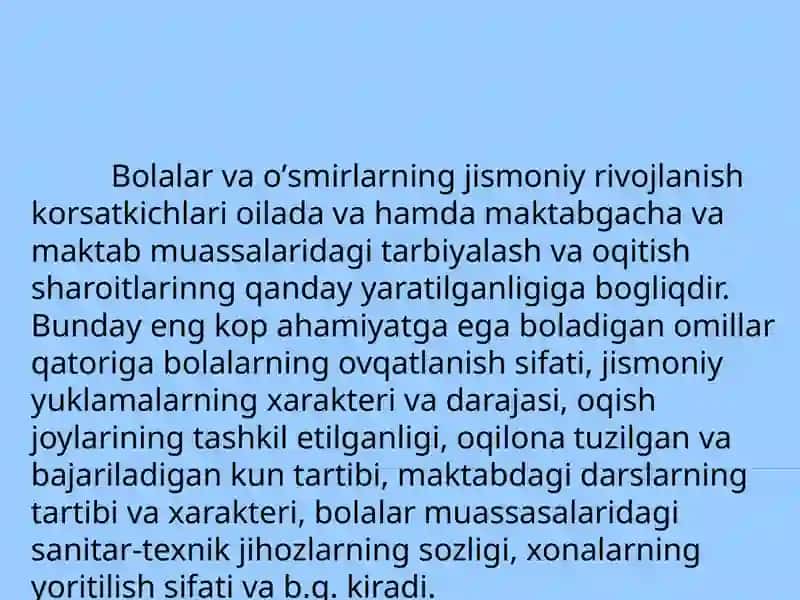 BOLALAR MUASSASALARINI LOYIHALASHTIRISH, QURISH VA JIHOZLASHGA YENGIL TALABLAR 2