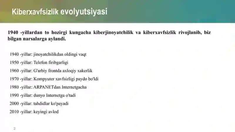 KIBERXAVFSIZLIK EVOLYUTSIYASI 2