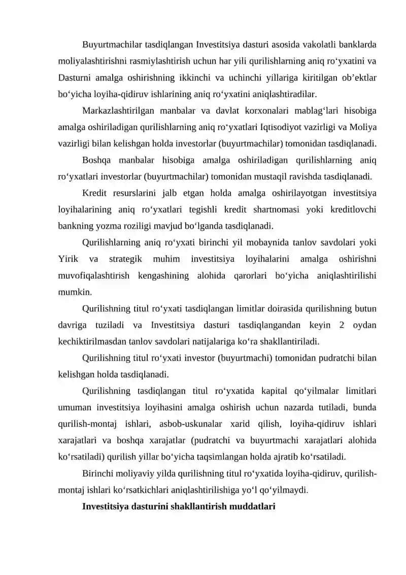 Qurilishlarning aniq va titul ro‘yxatlarini shakllantirish 2
