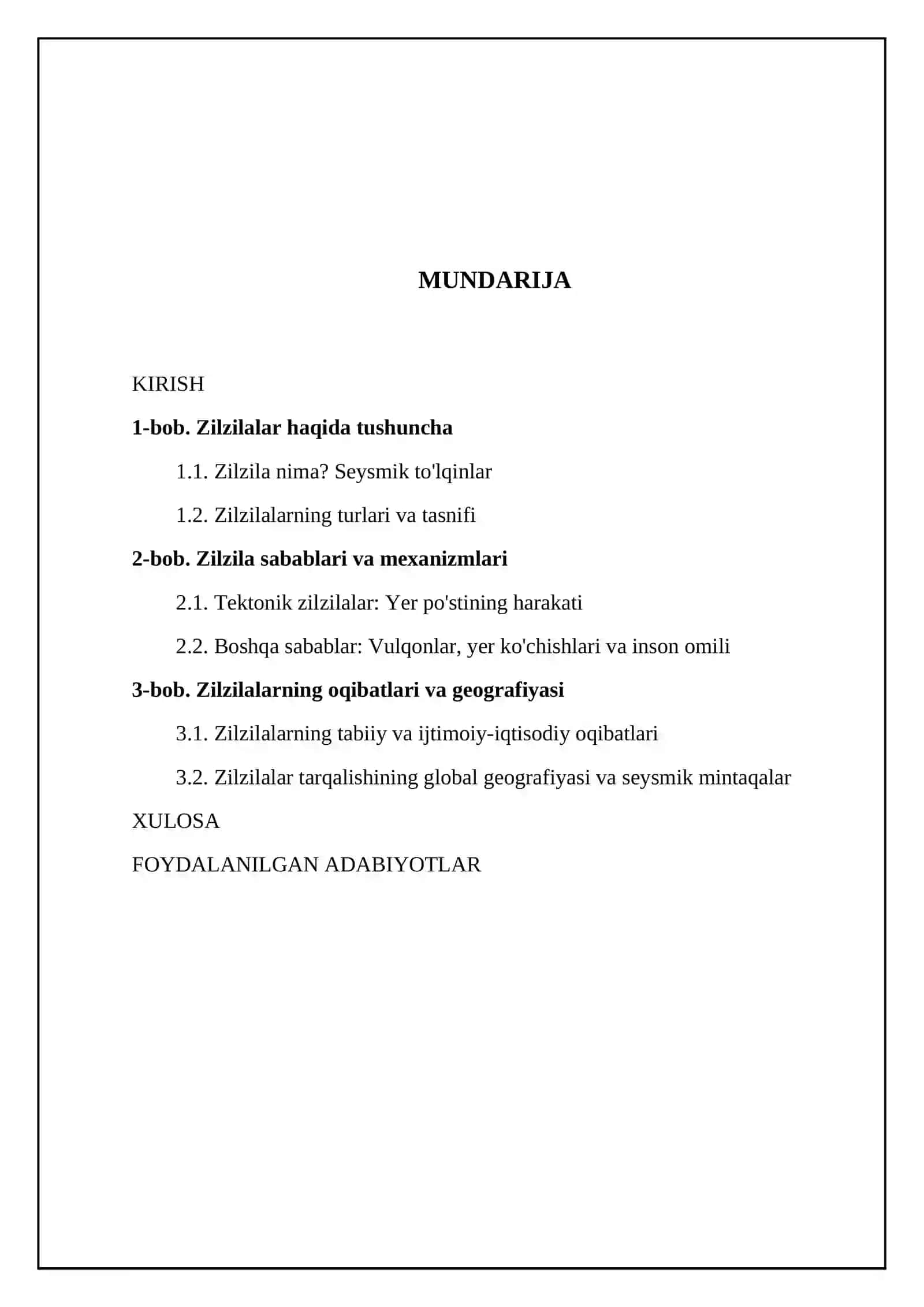 Zilzila, uning sabablari ya oqibatlari. Yer yuzida tarqalish geografiyasi 2