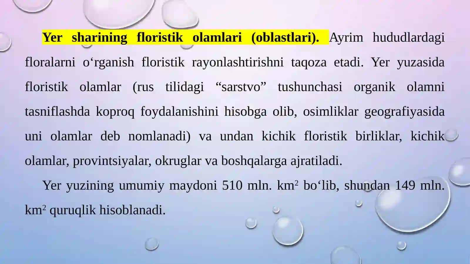 YER SHARINING FLORISTIK OLAMLARI 2