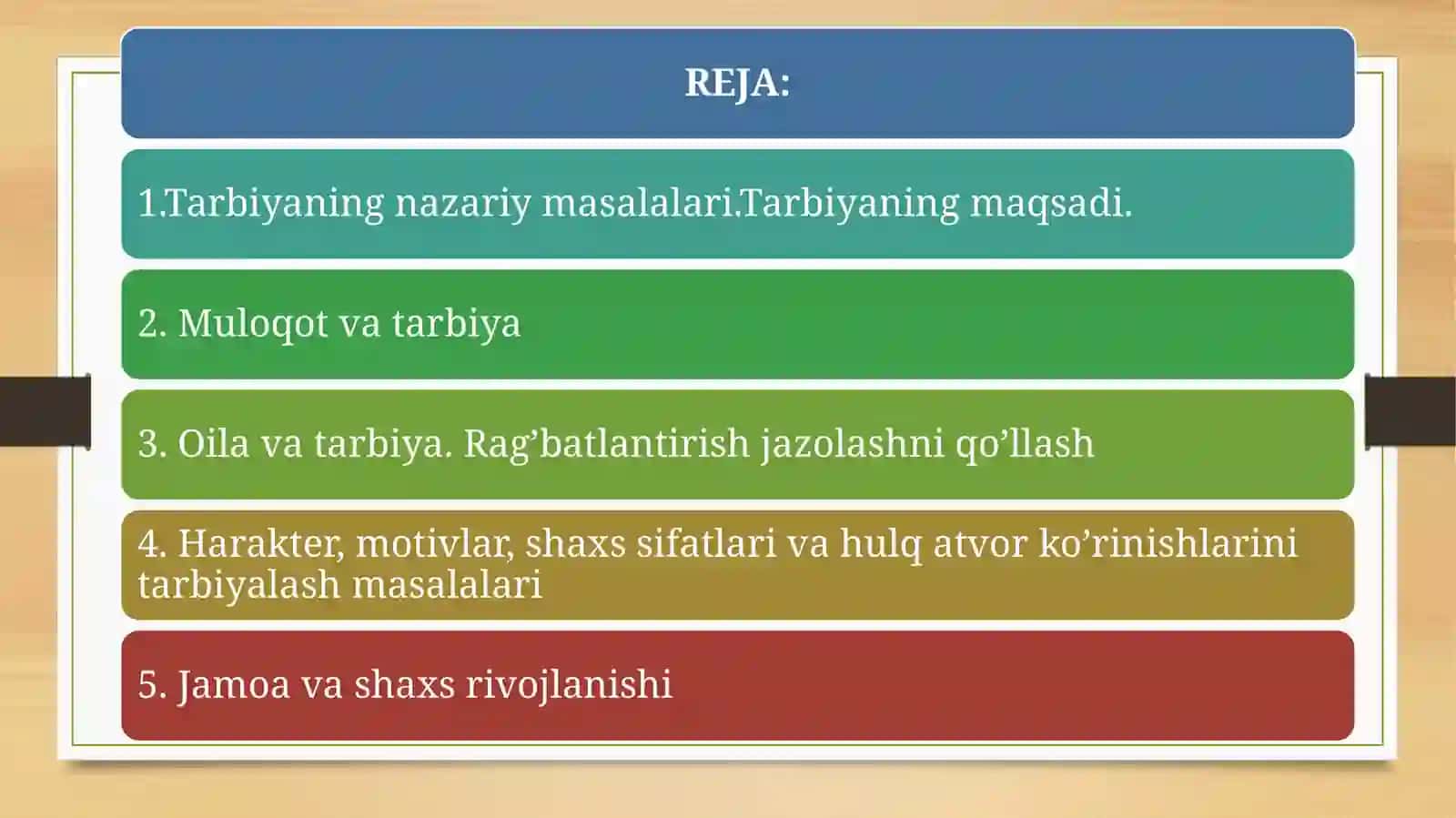 TARBIYA PSIXOLOYASI: MAQSADI, VOSITALARI VA METODLARI 2