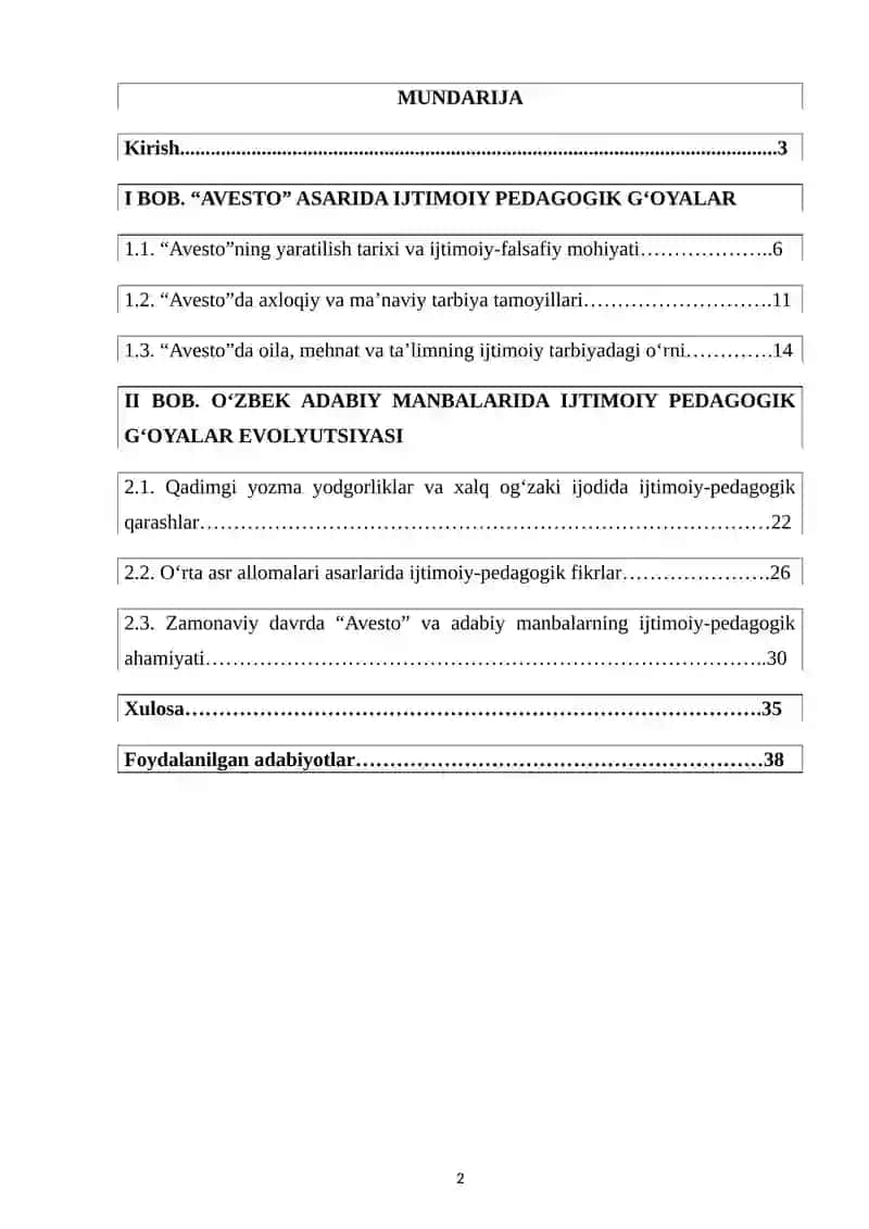 Avesto va adabiy manbalarda ijtimoiy pedagogik g‘oyalar 2