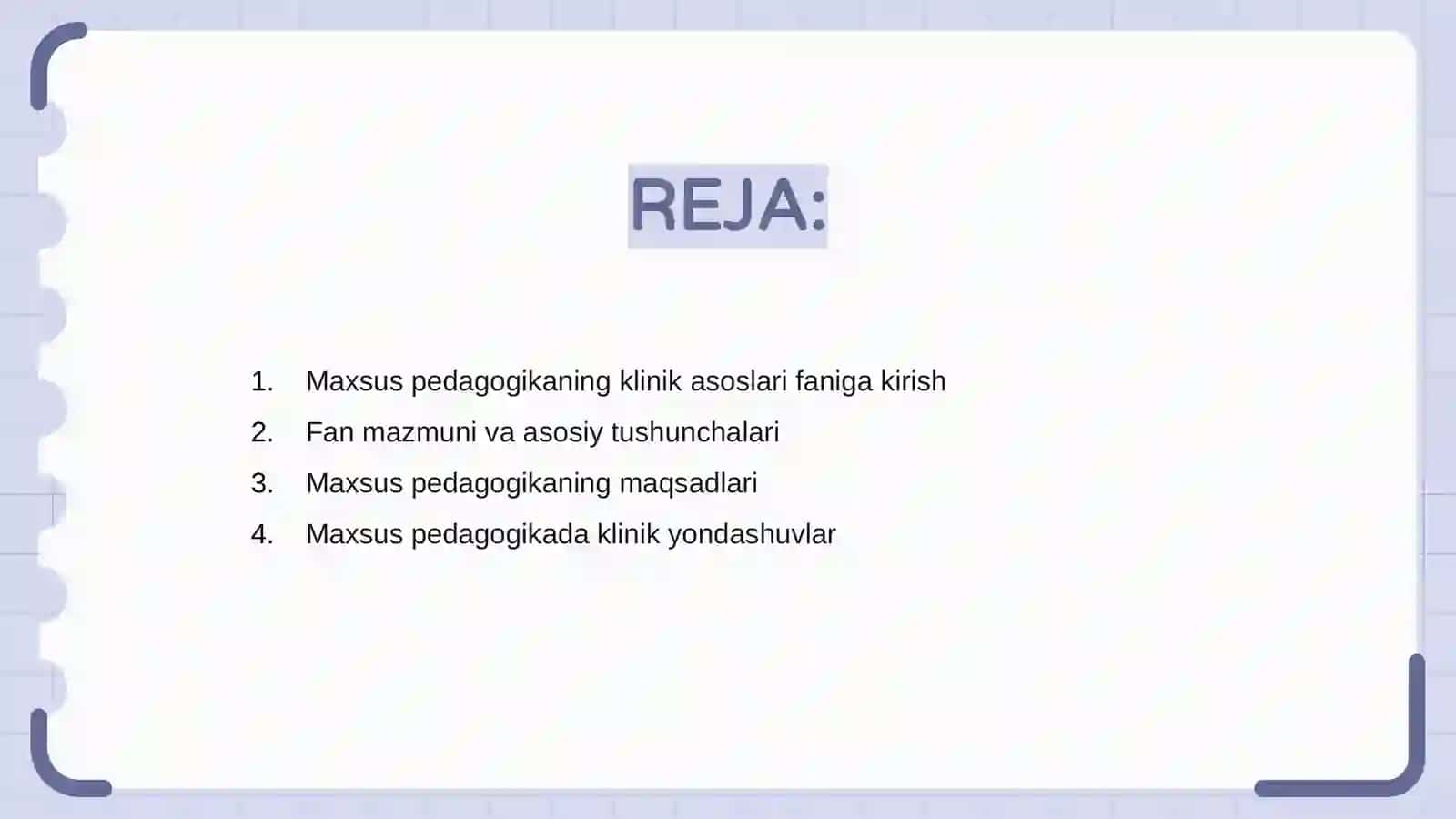 Maxsus pedagogikaning klinik asoslari fanining maqsad va vazifalari 2
